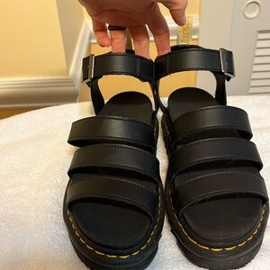 Doc Martin sandals, black, euro size 39, US size 8. Run big!